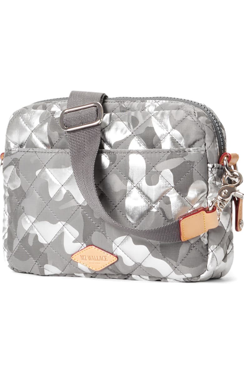 MZ Wallace Small Metro Quilted Nylon Camera Bag, Alternate, color, Silver Metallic Camo