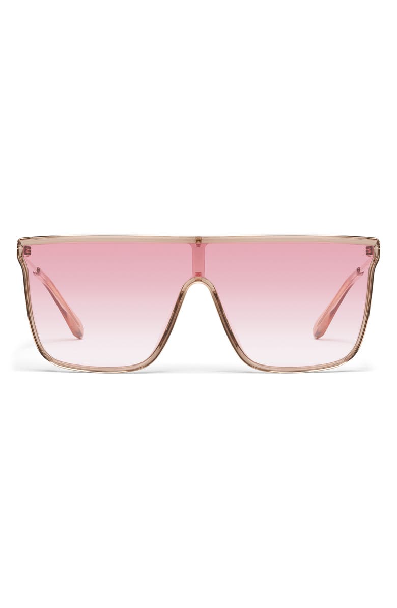 QUAY Nightfall Adorned 138mm Gradient Shield Sunglasses, Main, color, Doe/ Light Peony