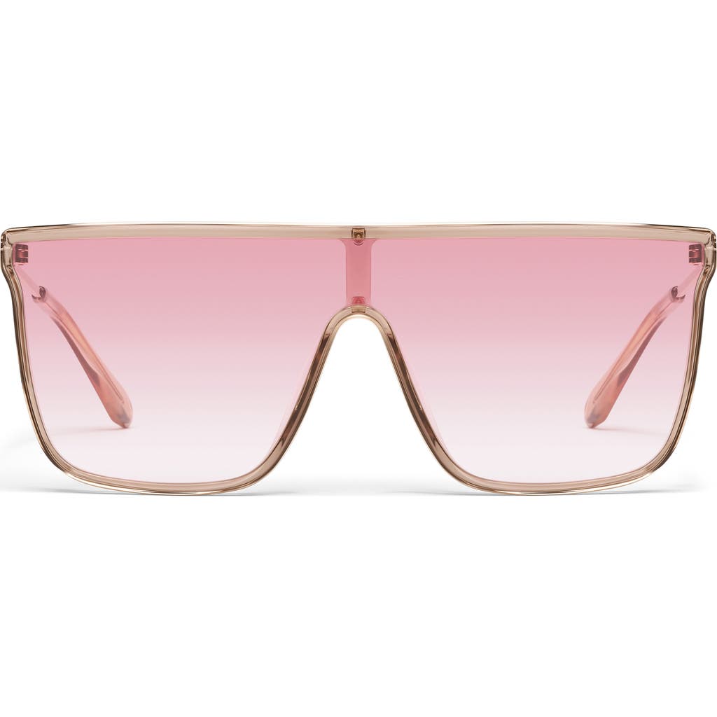 Quay Nightfall Adorned 138mm Gradient Shield Sunglasses In Pink