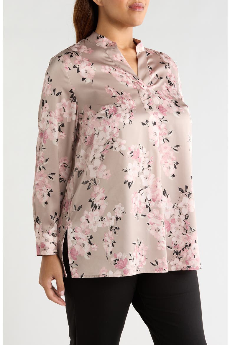 Floral Print Popover Top, Alternate, color, PORCINI MULTI