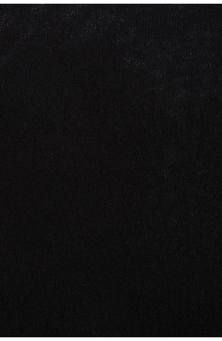 Portolano Ruffle Trim Cashmere Wrap Scarf, Alternate, color, Black