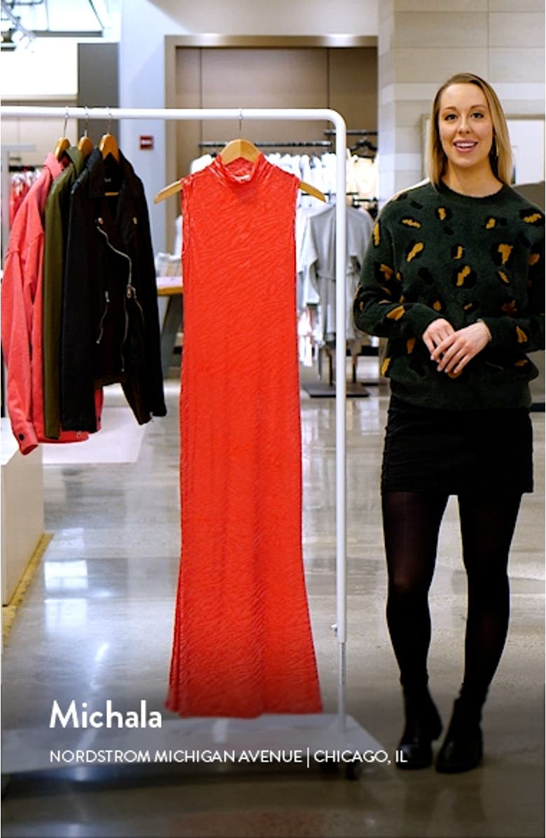 High Neck Sleeveless Velvet Maxi Dress, sales video thumbnail