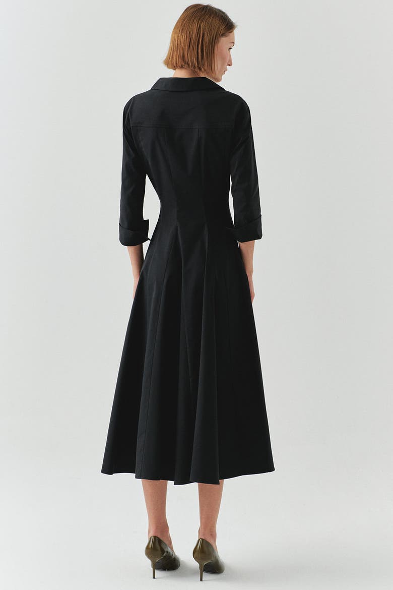 Estelle Jacket Collar Pocketed Dress, Alternate, color, BLACK