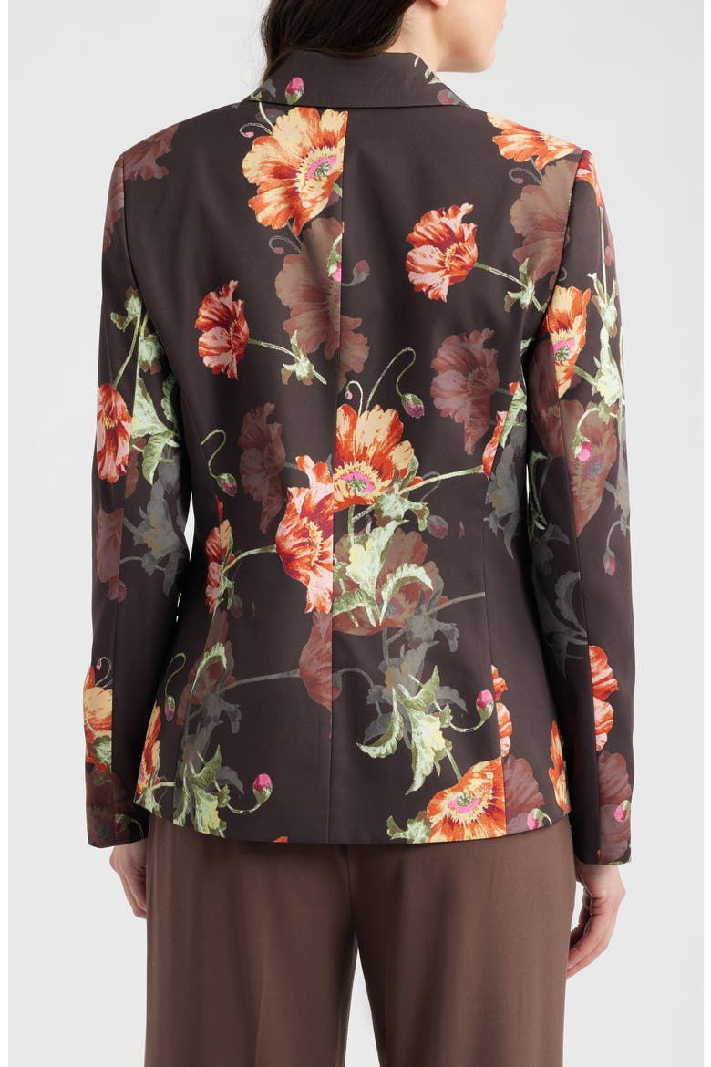 Print Sateen Blazer, Alternate, color, ESPRESSO FLORAL