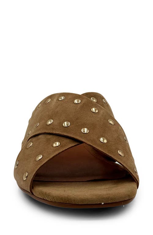 Chelsea Crew Olympia Studded Slide Sandal In Taupe Suede