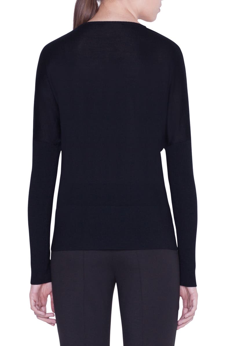 Akris punto Studded V-Neck Merino Wool Sweater, Alternate, color,