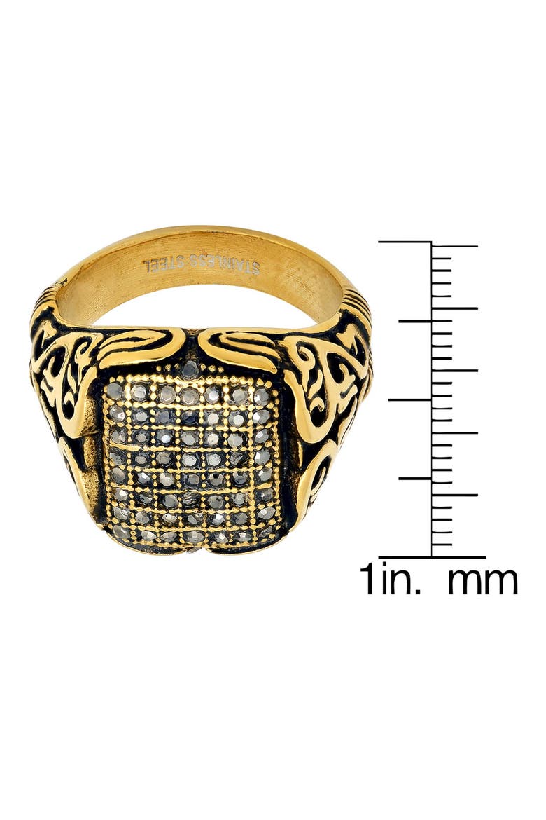 Men's 18k Gold Plated Square Signet Ring, Alternate, color, GOLD