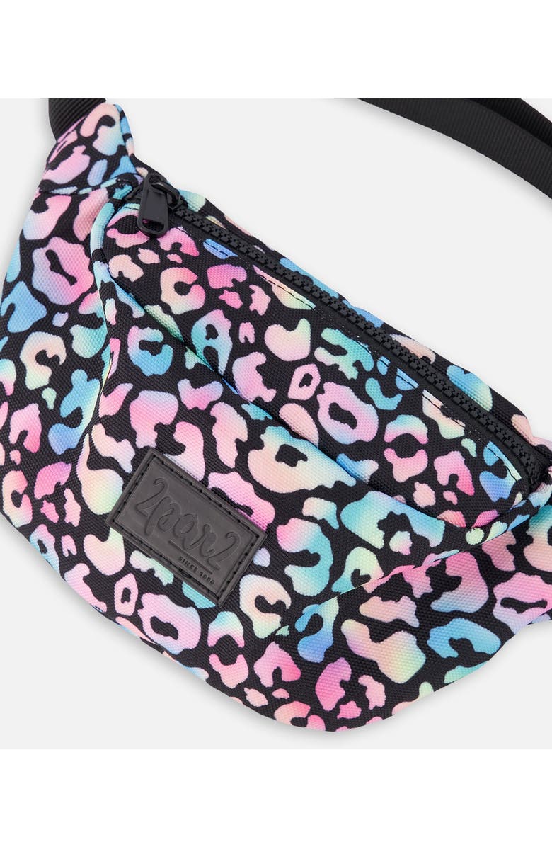 Deux par Deux Adjustable Straps Animal Fanny Pack, Alternate, color, Black Animal Print