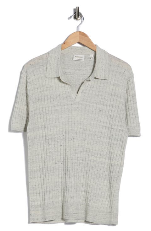 Heathered Rib Knit Polo