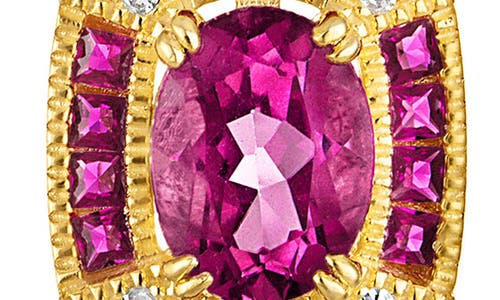 Fzn Pink Topaz & Diamond Drop Earrings In Gold