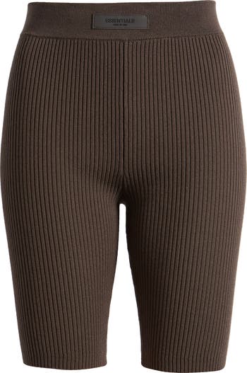【FOG Essentials】Women'sHeatherGrey SweaterKnit BikerShorts Fear of God Essentials Rib Sweater Biker Shorts | Nordstrom