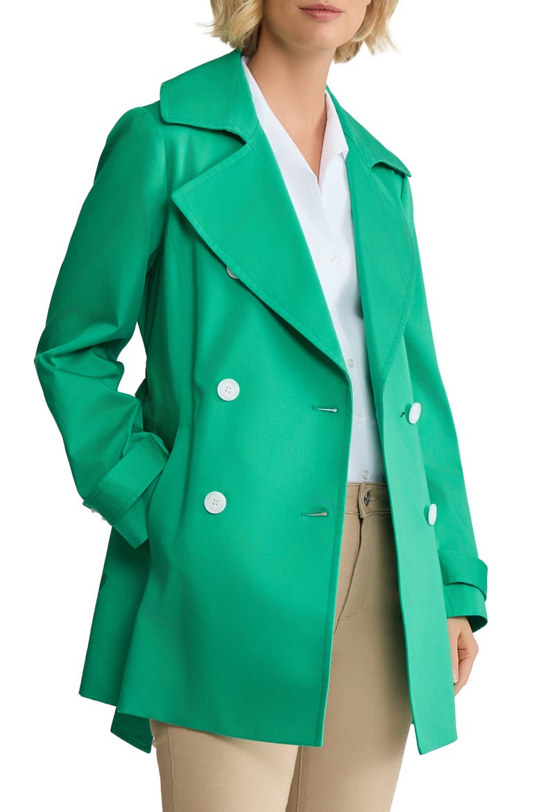Double Breasted Trench Coat, Alternate, color, KELLY