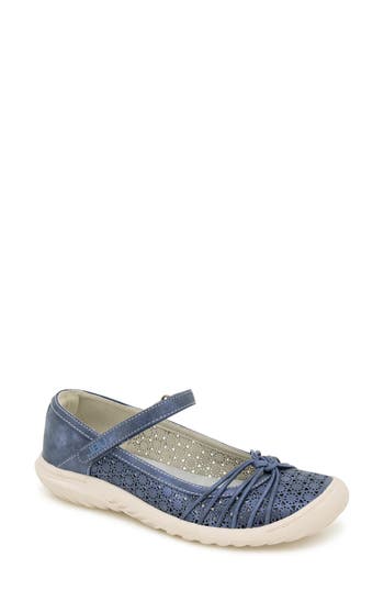 Jbu Ramy Mary Jane Flat In Navy Shimmer