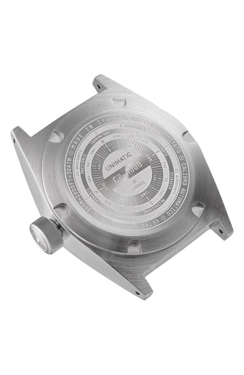 UNIMATIC Modello Due Automatic NATO Strap Classic Watch, 37mm x 39mm, Alternate, color, Black Steel