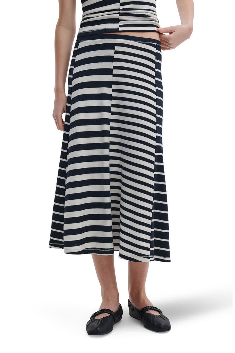 Mixed Stripe Knit Midi Skirt, Main, color, SALUTE MULTI