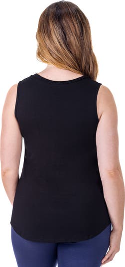 売れ筋商品|||２４セブンコンフォート カットソー トップス レディース Petite V-Neck Tunic Tank Top with Round Hemline Black 24seven Comfort Apparel Petites V-Neck Tunic Tank Top with