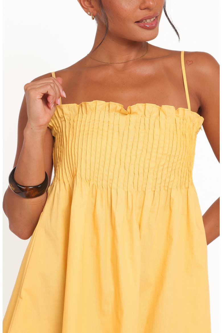 Carson Pintuck Pleat Cotton Minidress, Alternate, color, MANGO