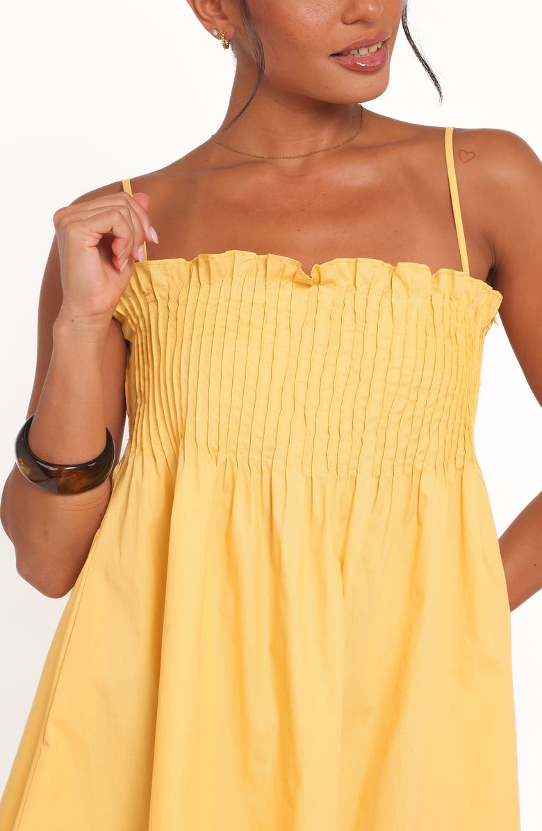 Petal & Pup Carson Pintuck Pleat Cotton Minidress, Alternate, color, Mango
