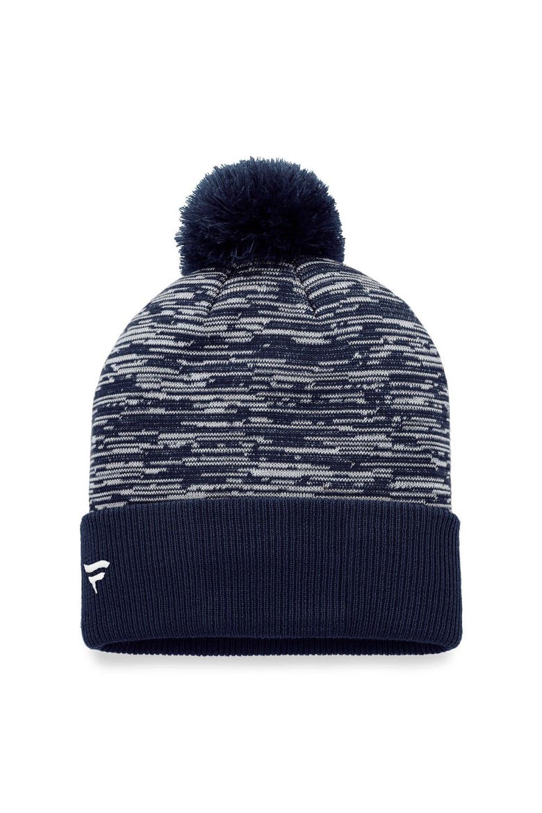 Men's Fanatics Branded Navy Winnipeg Jets Defender Cuffed Knit Hat with Pom, Alternate, color, Navy