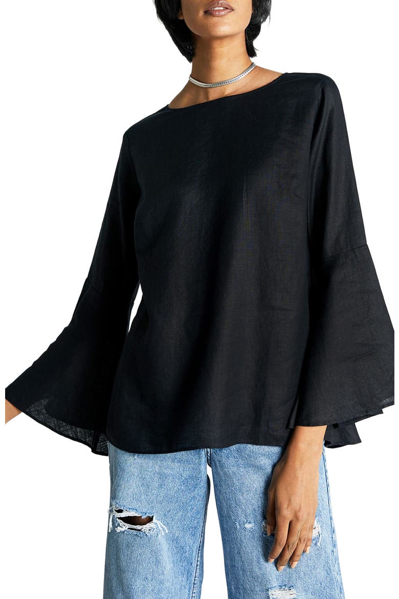 Button Back Shirt, Main, color, Black