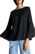 Reistor Women's Button Back Shirt - Black, Large