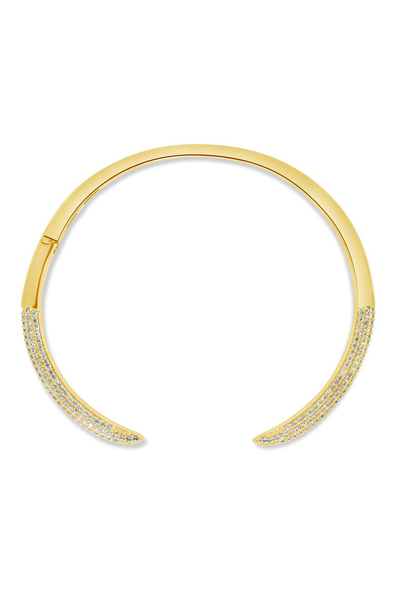 CZ Open Spike Cuff Bracelet, Alternate, color, GOLD