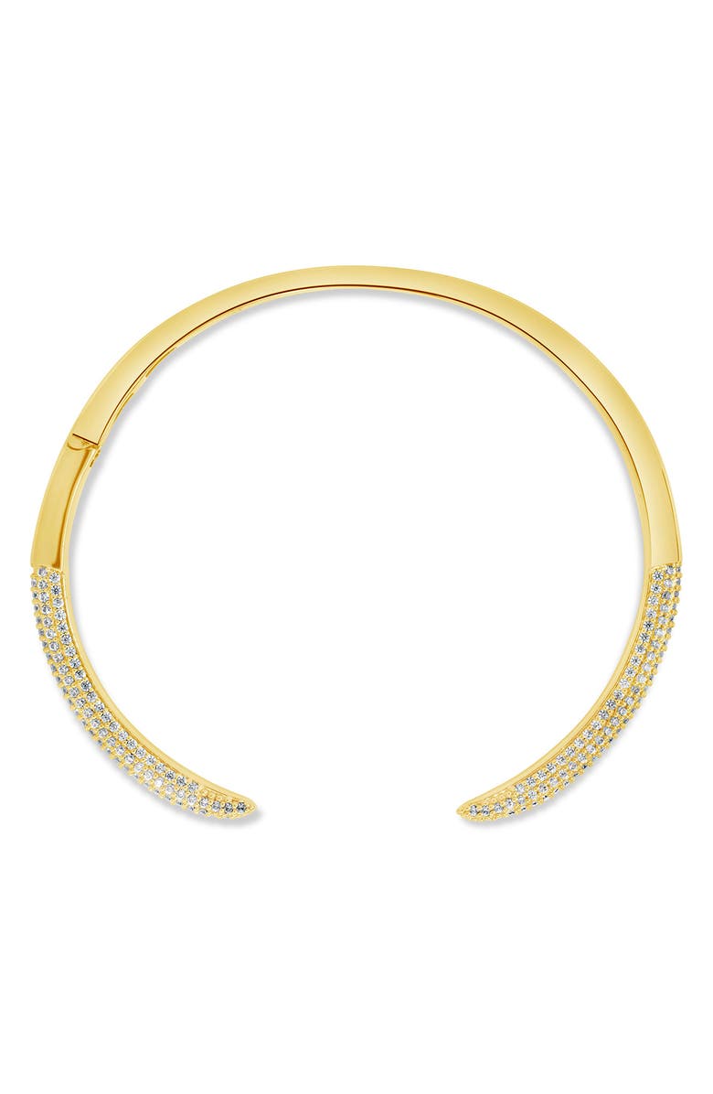 Sterling Forever CZ Open Spike Cuff Bracelet, Alternate, color, Gold