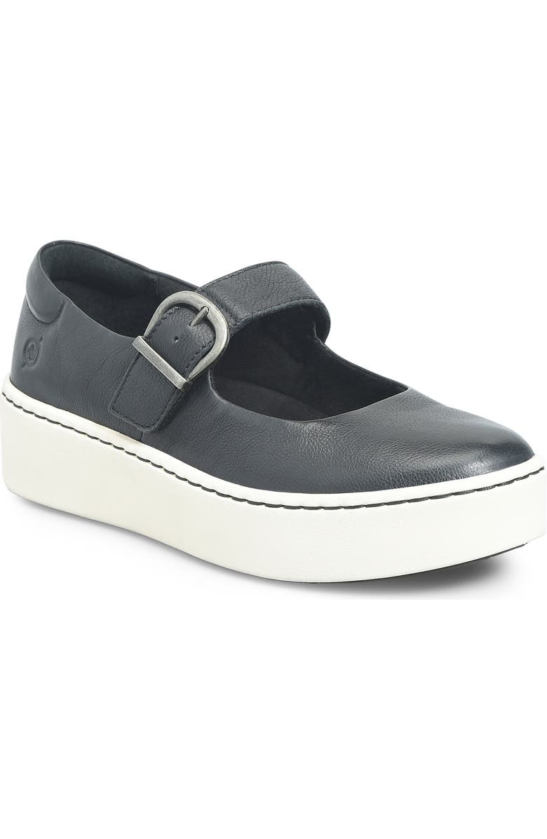 Børn Mira Mary Jane Platform Sneaker, Main, color, Black Leather