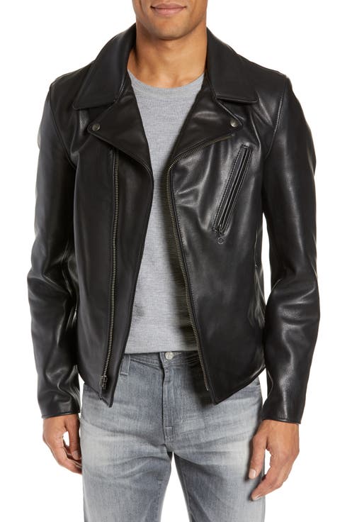 Waxy Cowhide Leather Moto Jacket