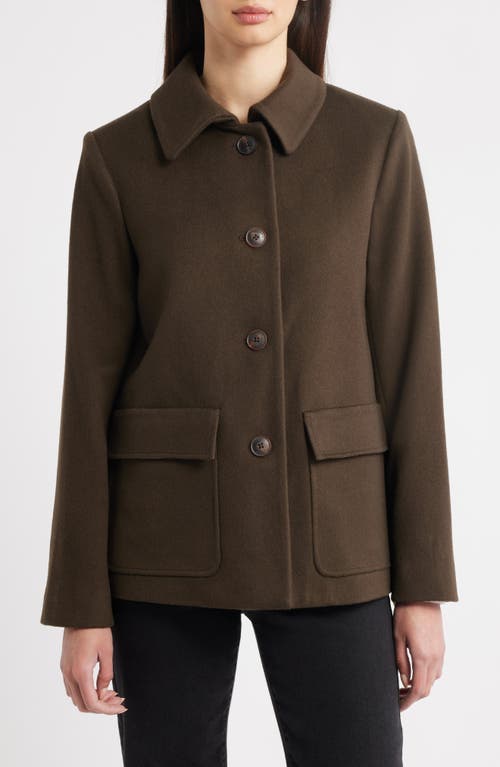 Fleurette Dylan Wool Barn Jacket In Brown