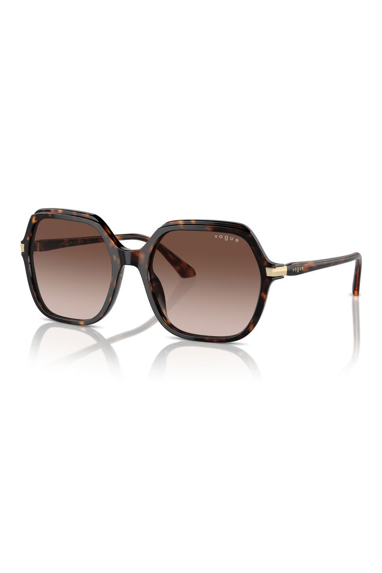 56mm Square Sunglasses, Alternate, color, DARK HAVANA / GRADIENT BROWN