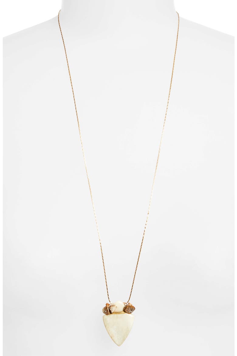 Long Bone Pendant Necklace, Alternate, color, ECRU 23EC