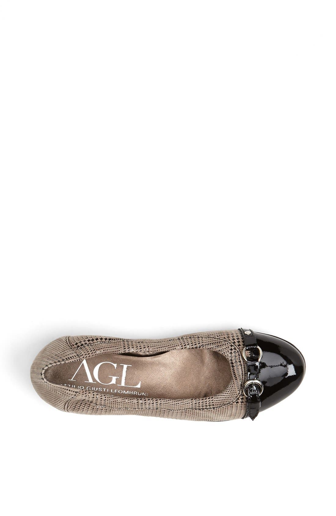 Cap Toe Ballerina Flat, Alternate, color, TAUPE HERRINGBONE