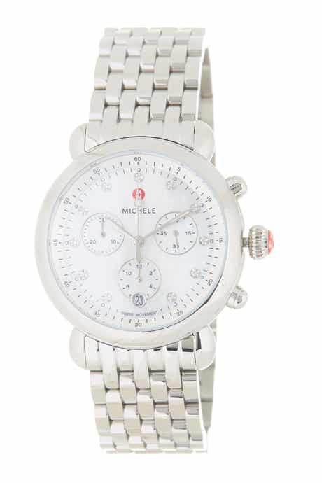 MICHELE Women's CSX Diamond Embellished Bracelet Watch, 38mm