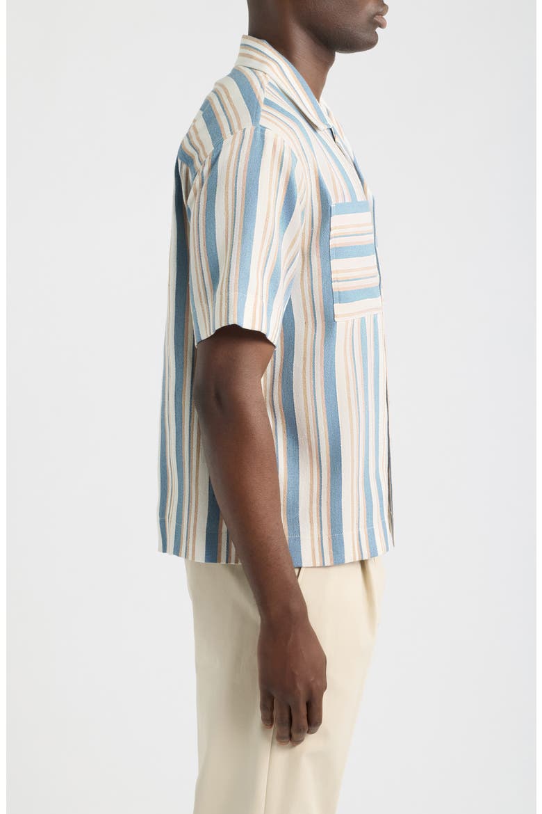 Celeste Stripe Camp Shirt, Alternate, color, BLUE/ WHITE STRI