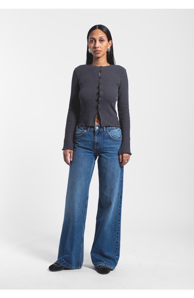 Dr. Denim Rhue Low Wide Jeans, Alternate, color, Stream Mid Used