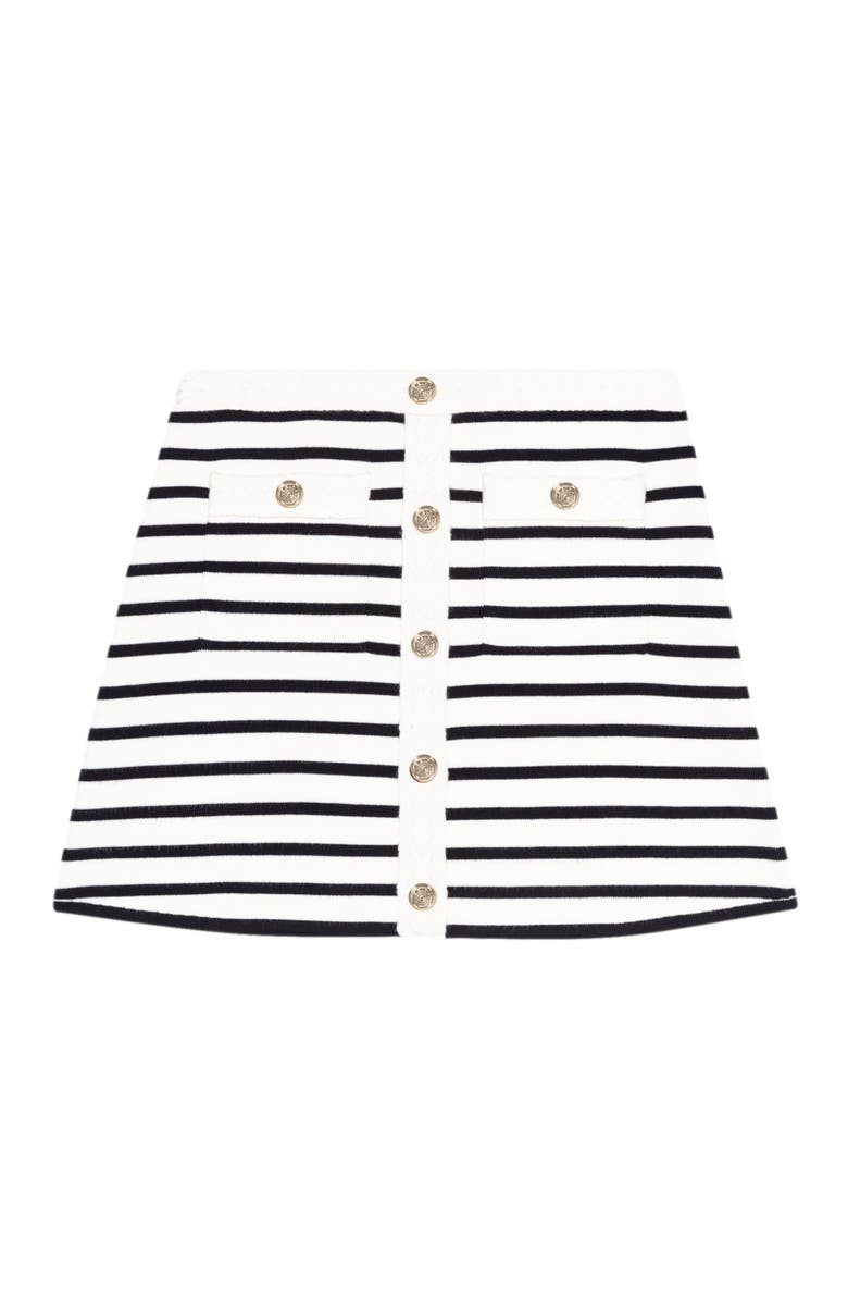 maje Short striped knit skirt, Alternate, color, 