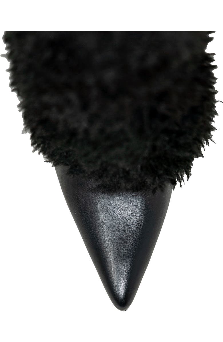 CHASE AND CHLOE Megham Faux Fur Wedge Heel Bootie, Alternate, color, Black