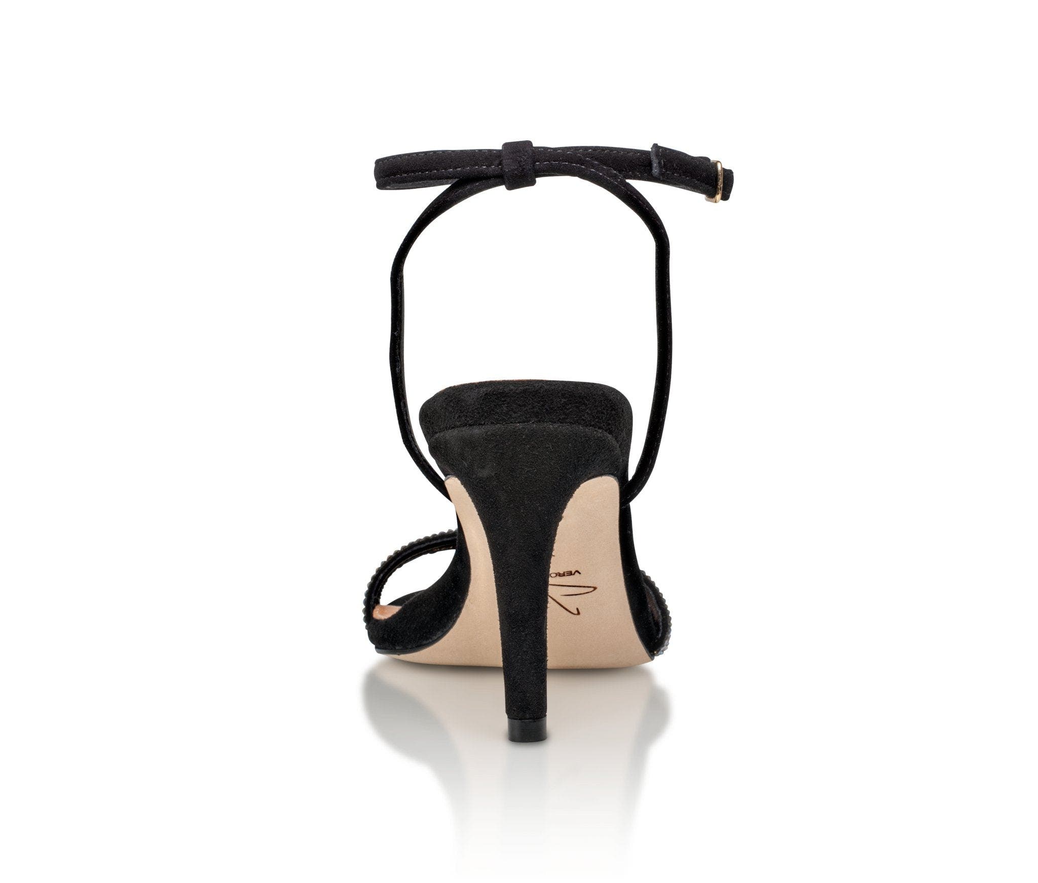 Joan Oloff Shoes Fame Ankle Strap Sandal Heel, Alternate, color, Black