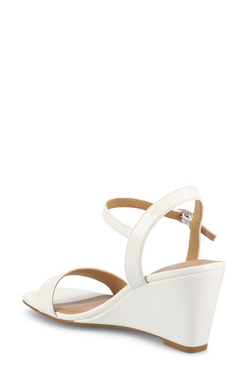 Journee Collection Clayr Wedge Sandal In Patent/white