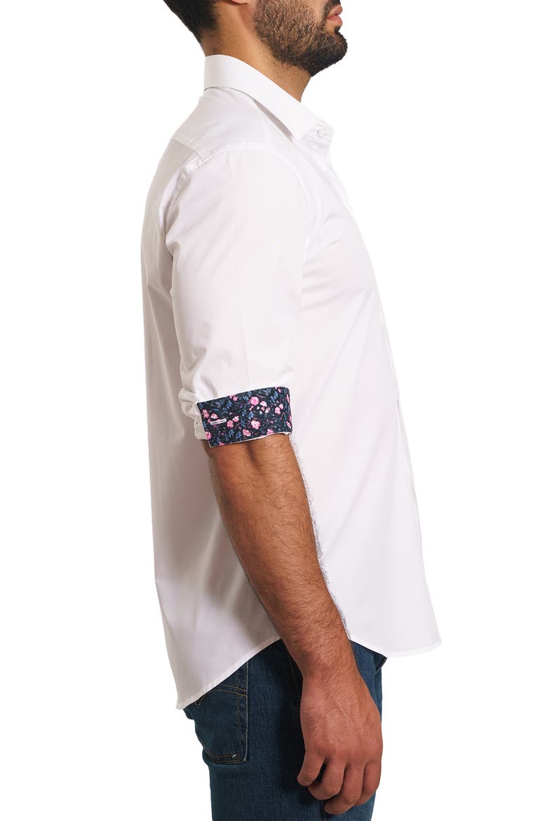 Trim Fit Solid Pima Cotton Button-Up Shirt, Alternate, color, WHITE