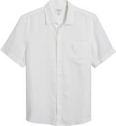 Nordstrom Solid Short Sleeve Linen Button-Up Shirt
