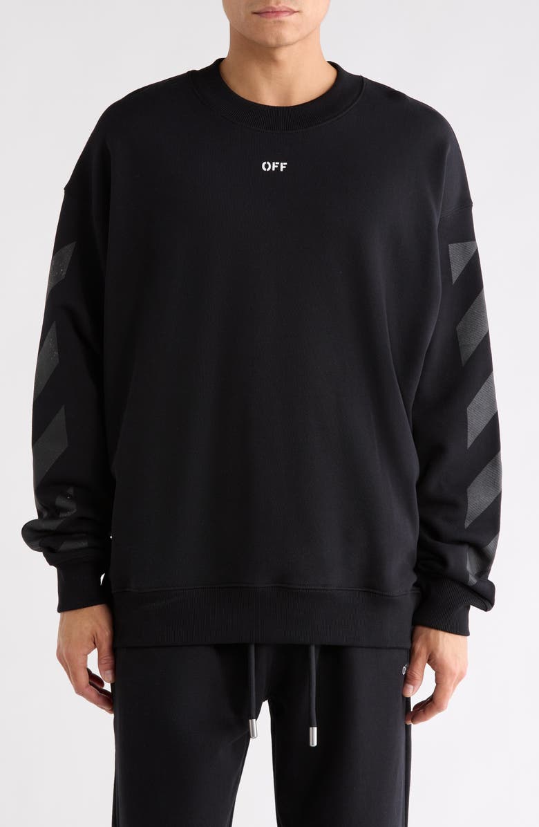 Off-White Cornely Diagonal Skate Graphic Sweatshirt, Main, color, Black-White