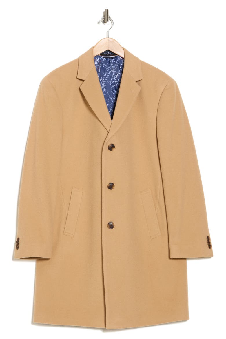 Wool Blend Top Coat, Alternate, color, CAMEL