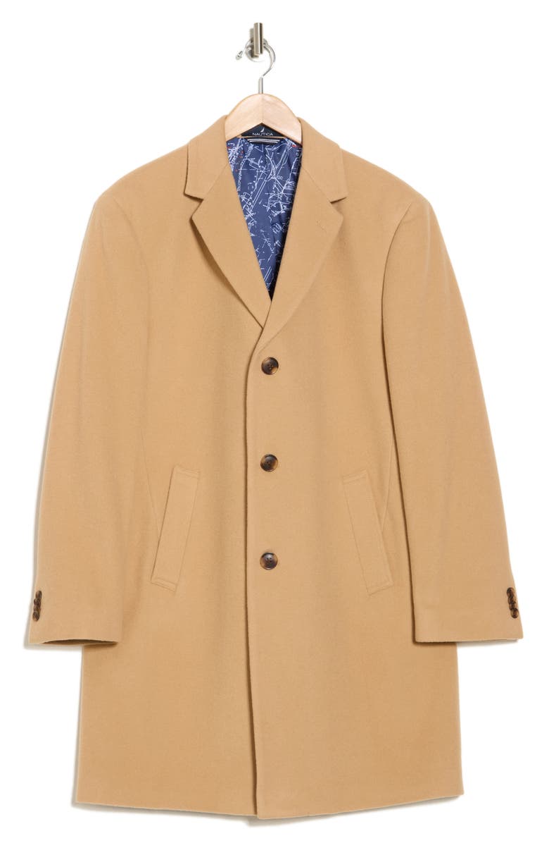 Nautica Wool Blend Top Coat, Alternate, color, Camel