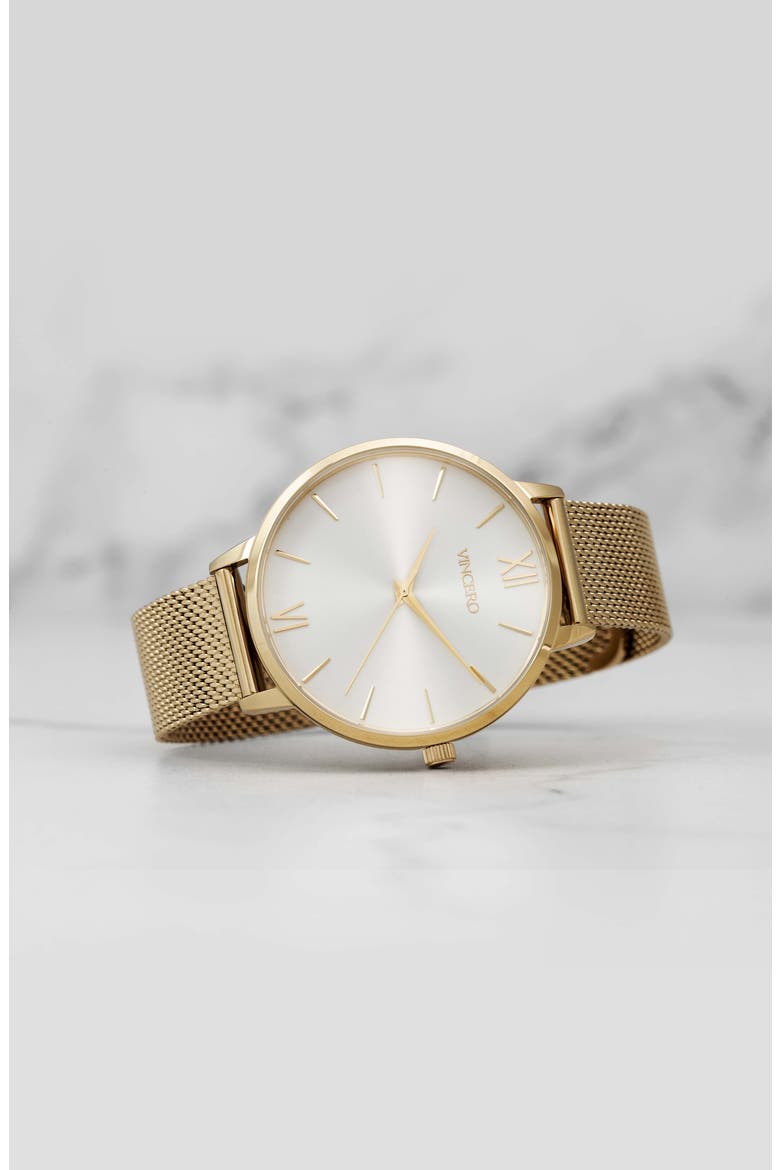 Eros Mesh Strap Watch, 38mm, Alternate, color, MESH GOLD SATIN