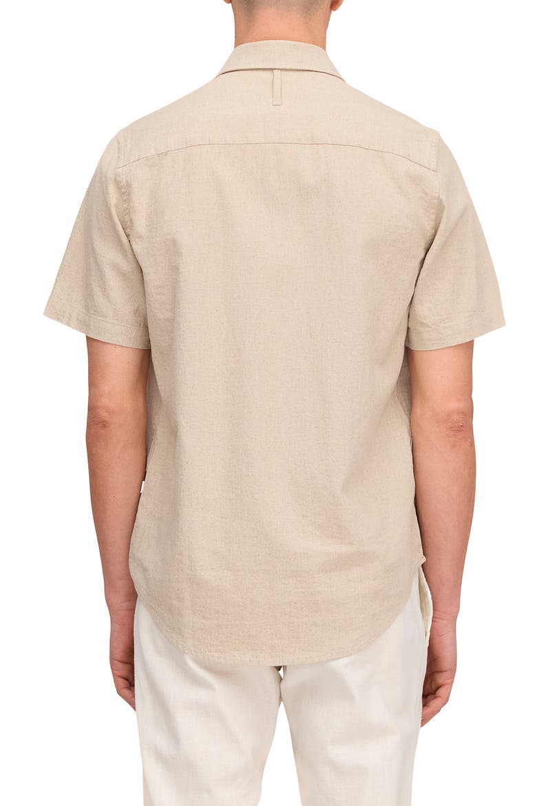 Asher Linen Blend Short Sleeve Shirt, Alternate, color, OAT