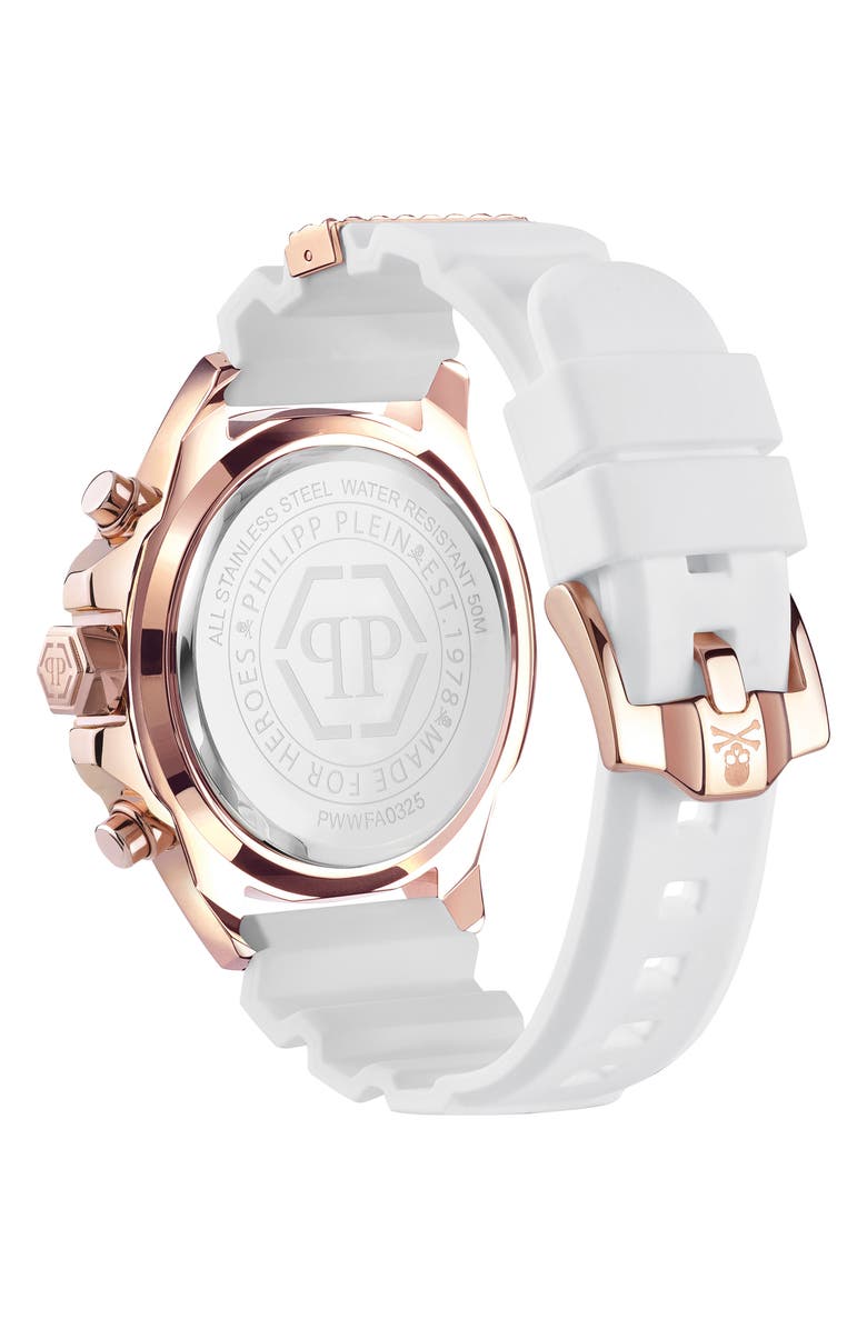 PHILIPP PLEIN The $kull Chronograph Silicone Strap Watch, 44mm, Alternate, color,