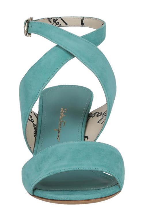 Ferragamo Sheena Suede Heel Sandals In Green