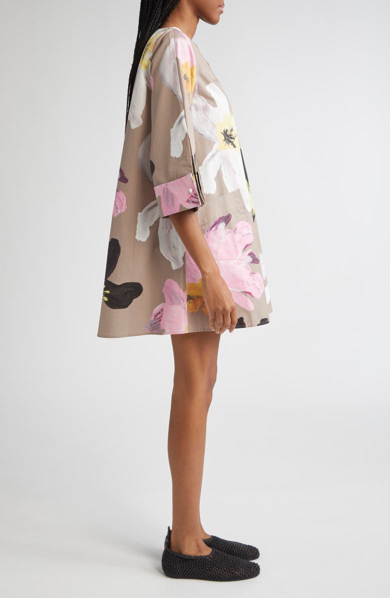 Stine Goya Floral Organic Cotton Poplin Minidress, Alternate, color, Wild Flowers